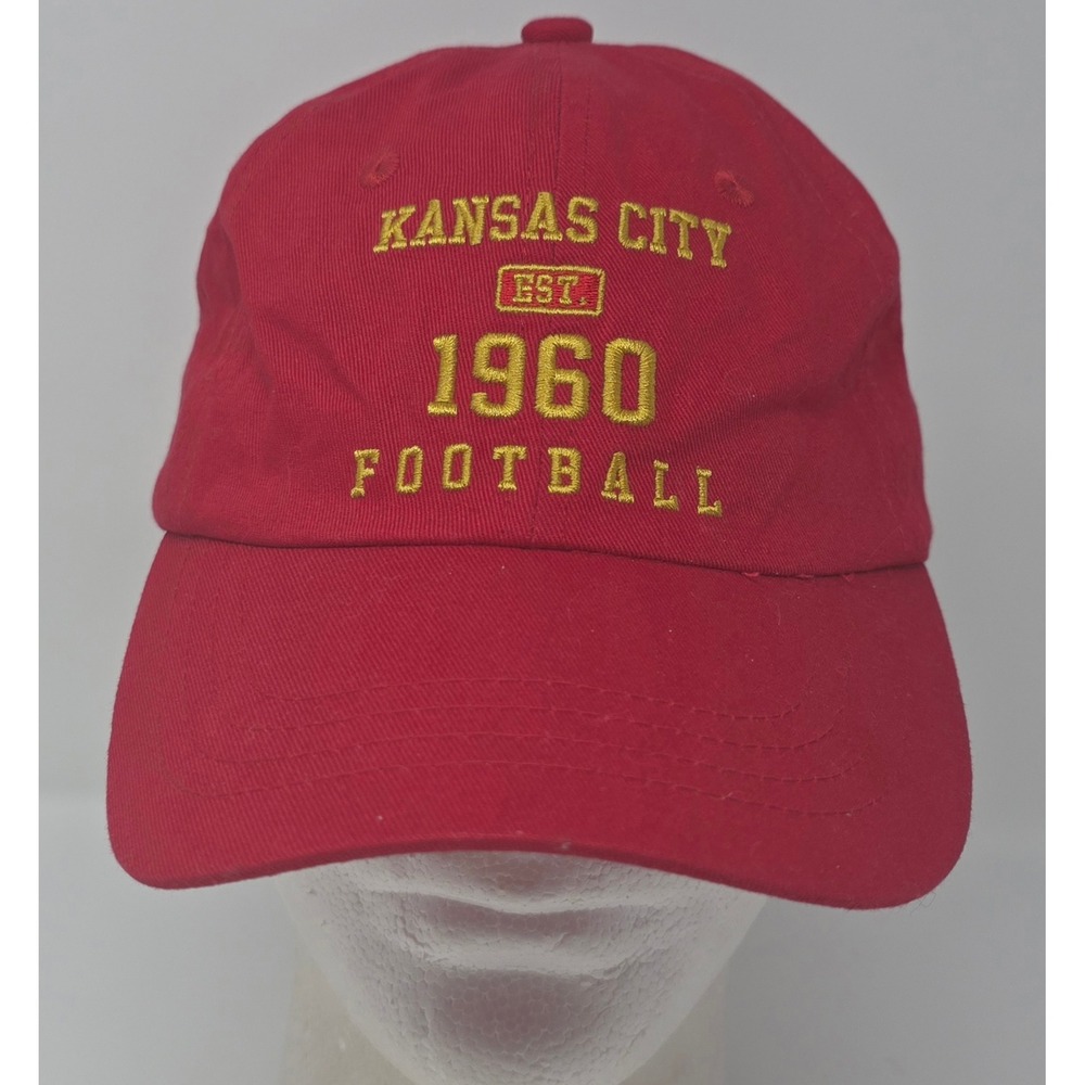 Kansas City Chiefs Football Est 1960 Strapback Hat Red NFL Dad Cap